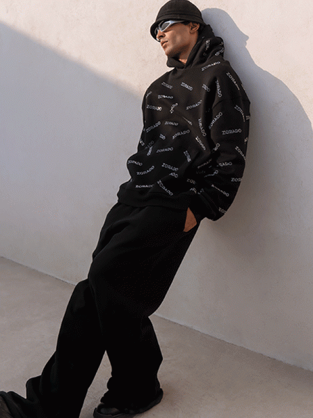 ALL OVER CRYSTAL LOGO HOODIE