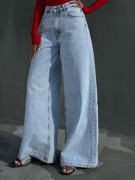 DENIA TROUSERS WITH CRYSTAL LOGO