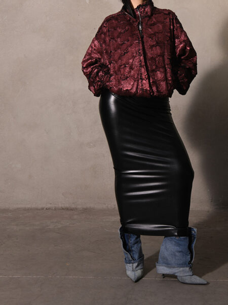 LIMITED MAROON FAUX FUR JACKET