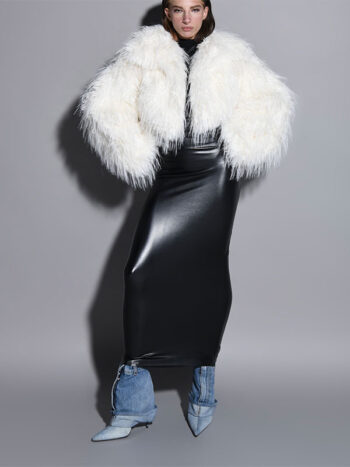 LIMITED FAUX FUR SHORT WHITE JACKET
