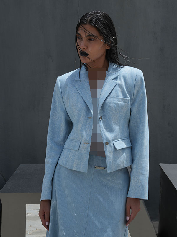 LIMITED DENIM CORSET BLAZER